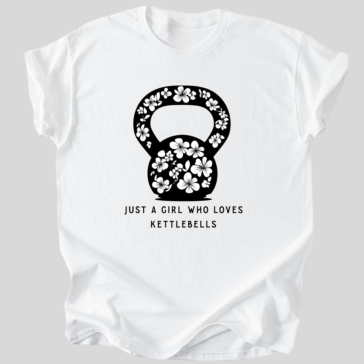 Just a Girl Who Loves Kettlebells Premium Cotton T-Shirt