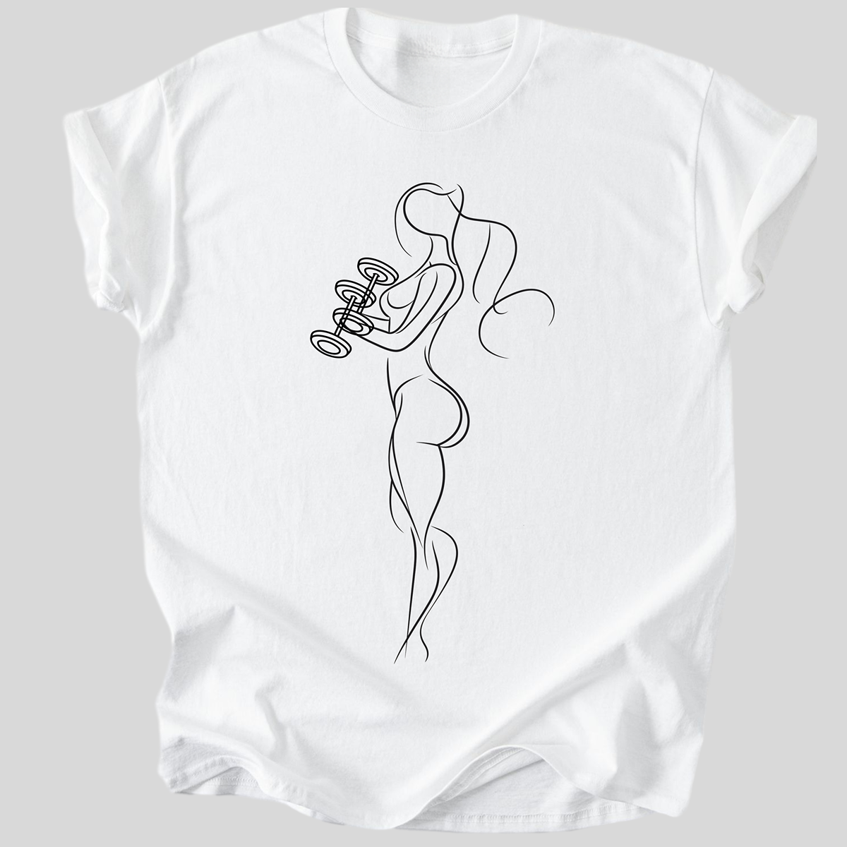 Dumbbells Line Art Premium Organic Cotton T Shirt