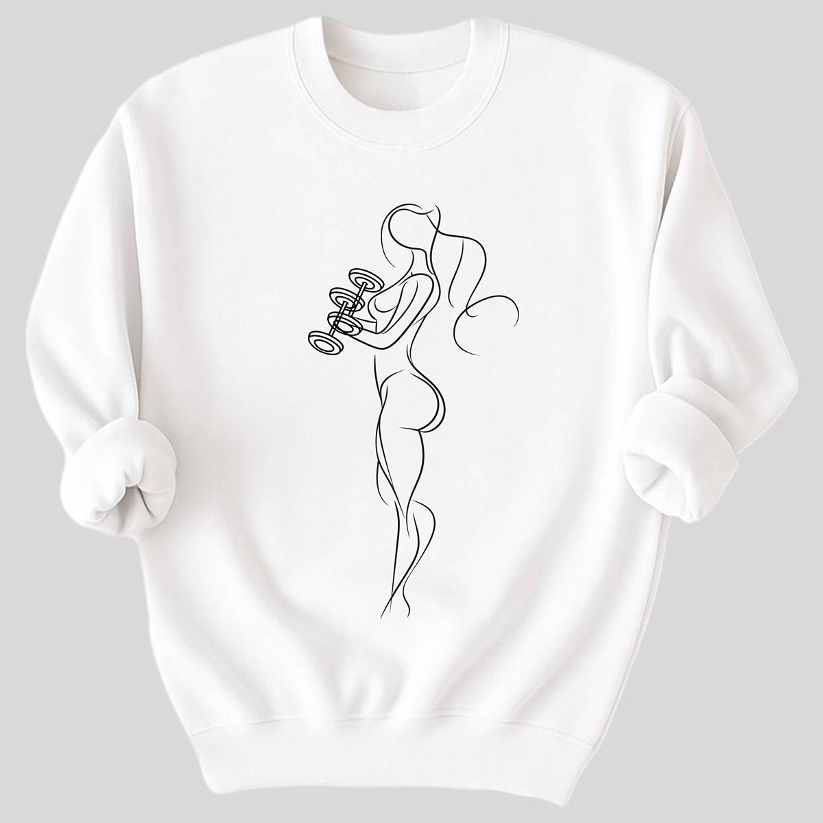 Line Art Dumbbells Organic Cotton Sweatshirt