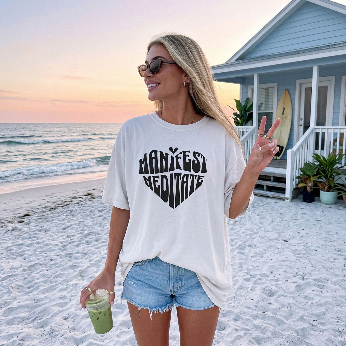 Manifest Meditate Premium Cotton T Shirt