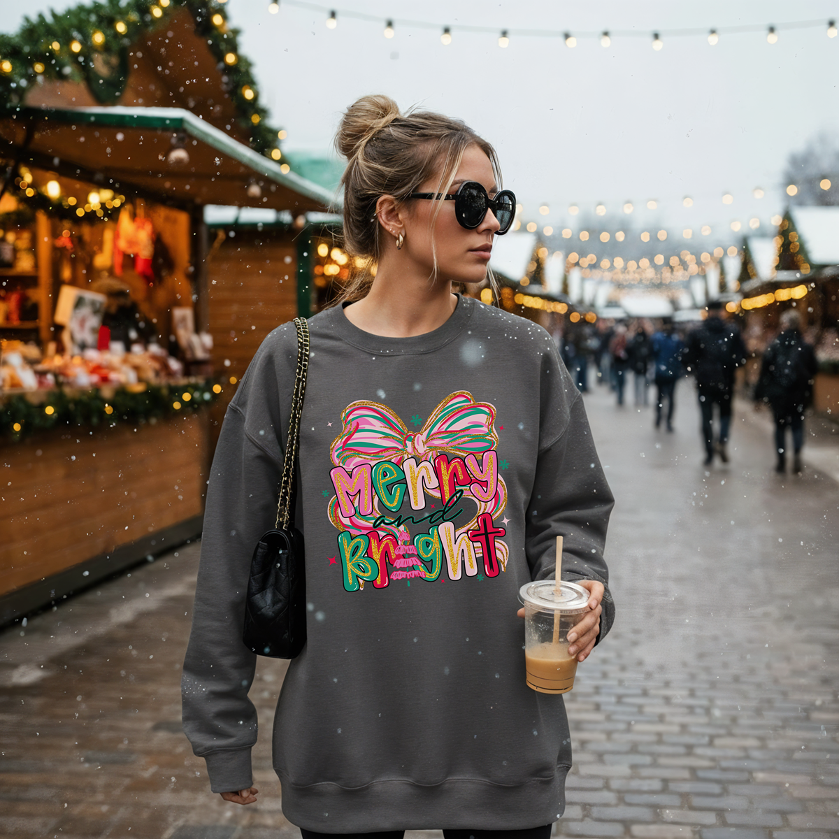Merry And Bright Christmas Edition Organic Cotton Sweatshirt