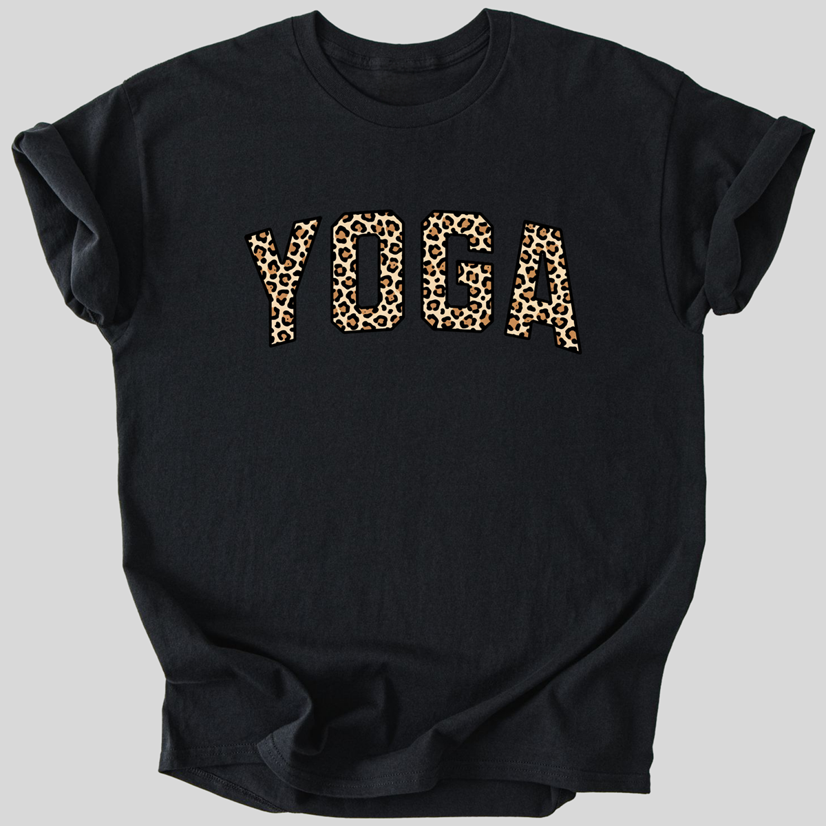 Yoga Leopard Print Premium Cotton T-Shirt