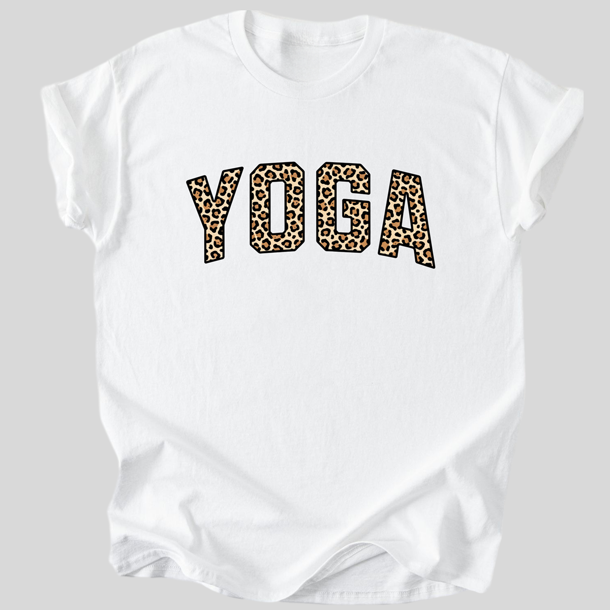 Yoga Leopard Print Premium Cotton T-Shirt